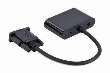 Адаптер Cablexpert VGA - HDMI+VGA (M/F), 0.15 м, Black (A-VGA-HDMI-02) Cablexpert купить в Украине