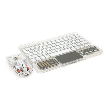 Бездротовий комплект YT-KB333 (KB+Mouse), (Eng / Pyc), 2.4G, 78 клавіш, White / Transparent, Box Voltronic купити в Україні