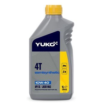 Масло YUKO SEMISYNTHETIC 4T 10W40 API SL для четырехтактных бензиновых / дизельных двигателей малой мототехники, канистра 1л, PE JinkoSolar купить в Украине