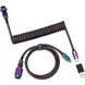 Кабель для клавиатуры Keychron Premium Coiled Aviator Cable-Straight Rainbow Palted black (CAB5_KEYCHRON) Keychron &mdash; фото
