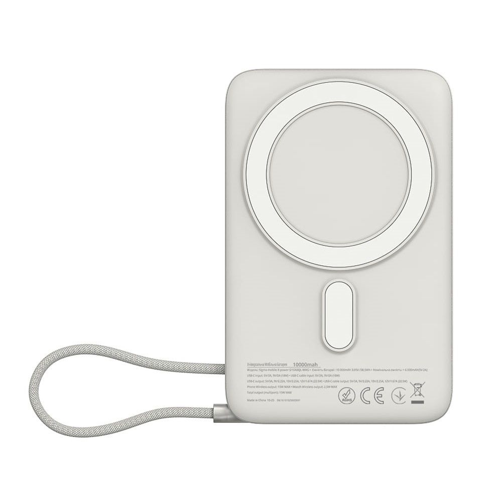 Універсальна мобільна батарея Sigma mobile X-power SI10A8QL-MAG 10000mAh Silver Sigma mobile купити в Україні