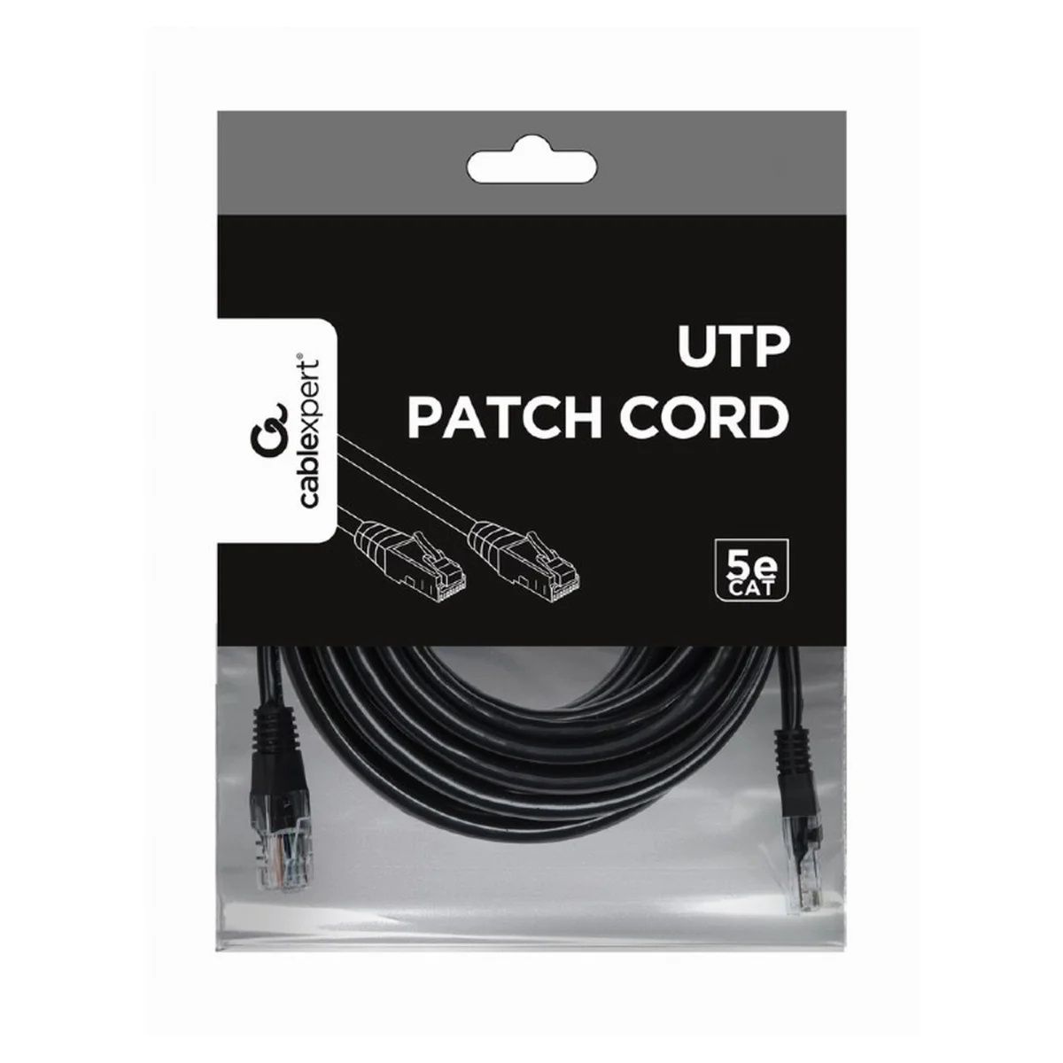 Патч-корд Cablexpert PP12-5M/BK, UTP, 5E, литий, 50u", 5 м, черный Cablexpert купить в Украине