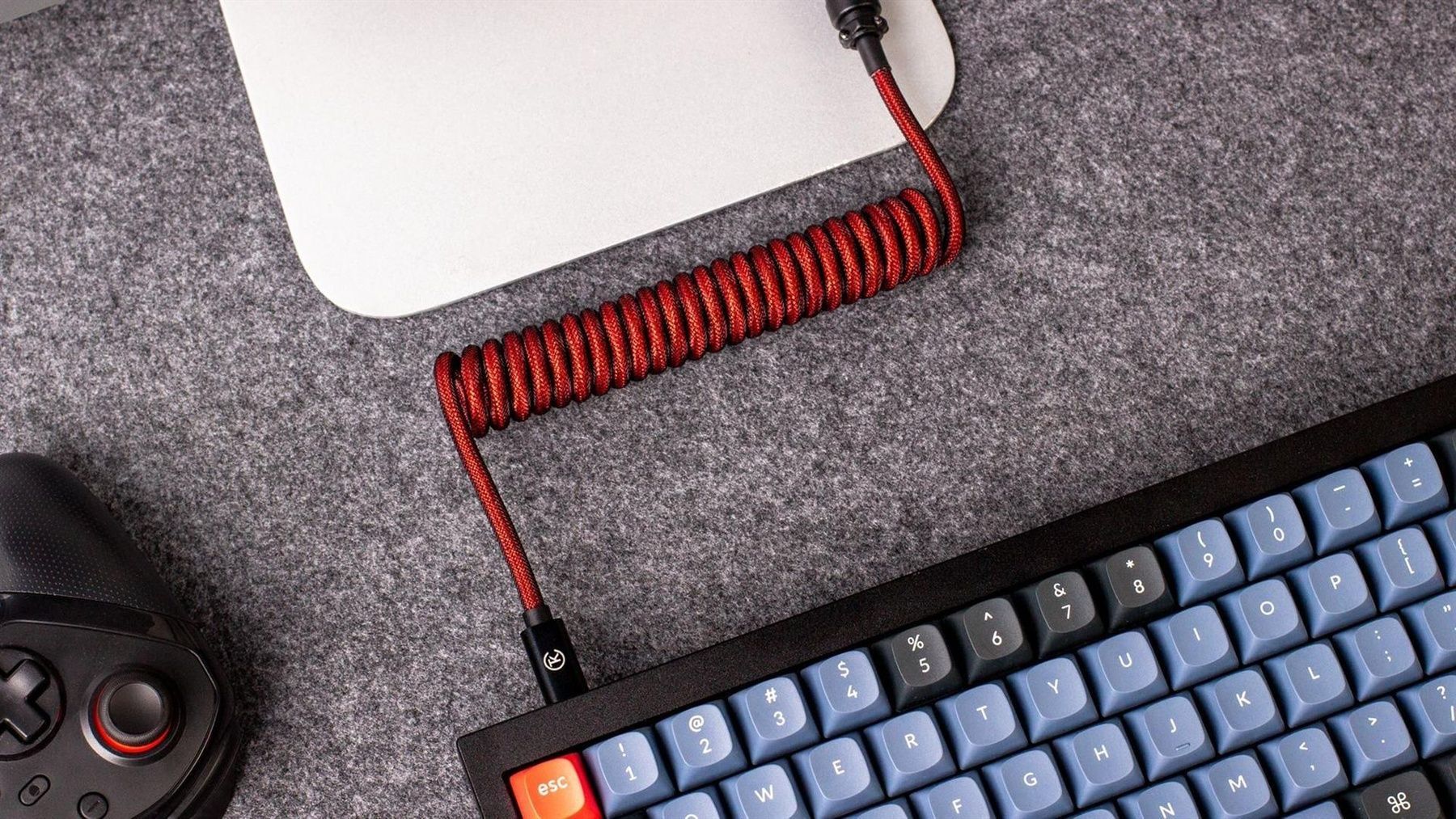 Кабель для клавіатури Keychron Premium Coiled Aviator Cable-Straight Red (CAB2_KEYCHRON) Keychron купити в Україні
