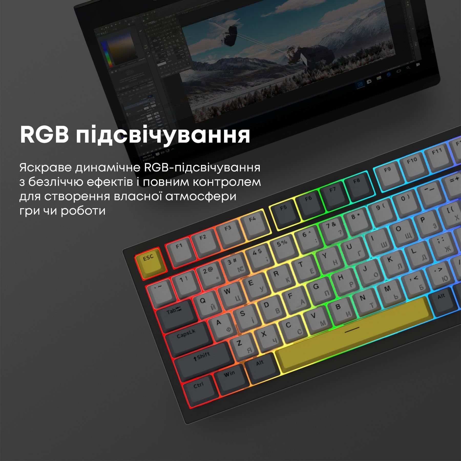Клавиатура Ajazz AK820 Sea Salt Switch Black USB-C (AK820-SS-BGY) Ajazz купить в Украине