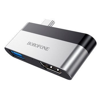 Переходник BOROFONE DH2 Type-C(Male) - USB3.0+2*HDMI, Black, Box Borofone купить в Украине