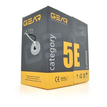 Кабель витая пара GEAR UTP 4x2x0,51 Cat5E, CCA, для внутренних работ, серый,305m GEAR купить в Украине