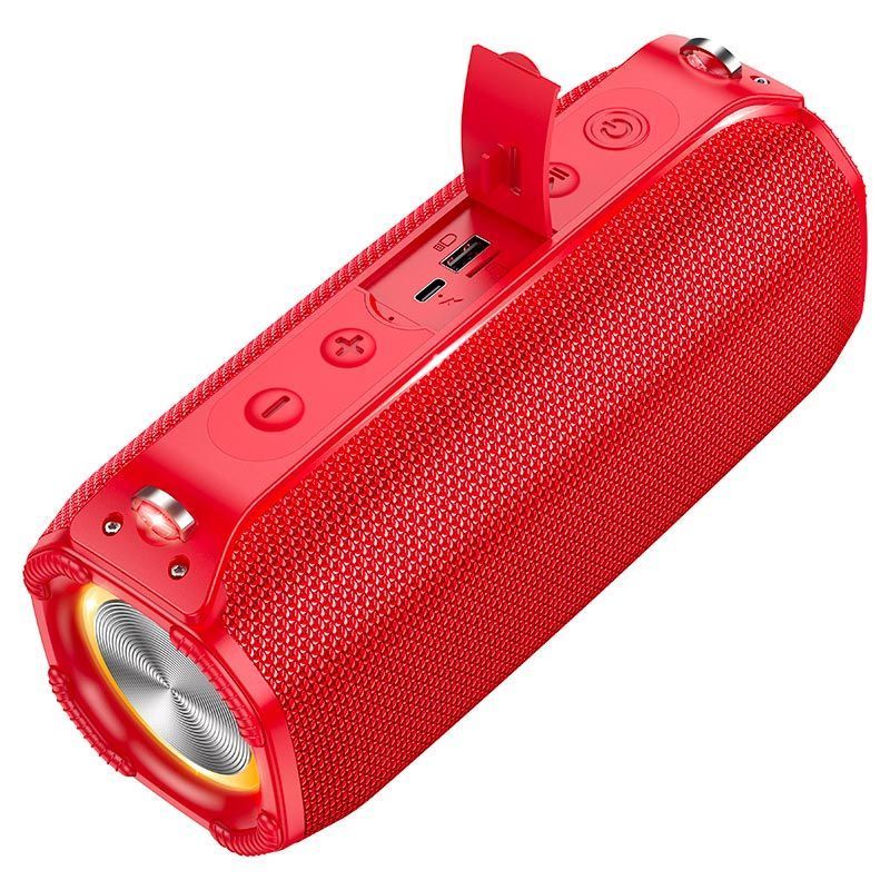 Портативна колонка HOCO HC23 IPX4, BT 5.0, 2x5W, RGB підсвічування, Red, Box HOCO купити в Україні