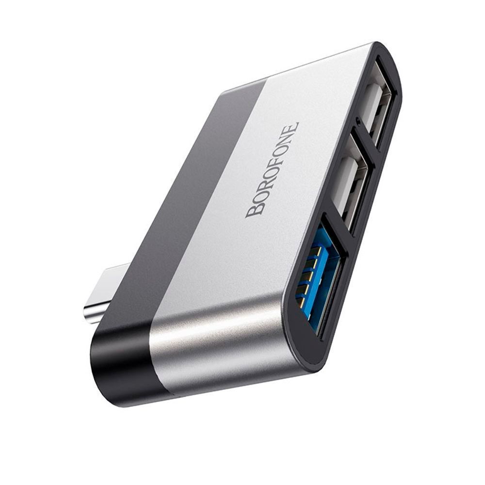 Перехідник BOROFONE DH1 Type-C(Male) - USB3.0+2*USB2.0, Black, Box Borofone купити в Україні
