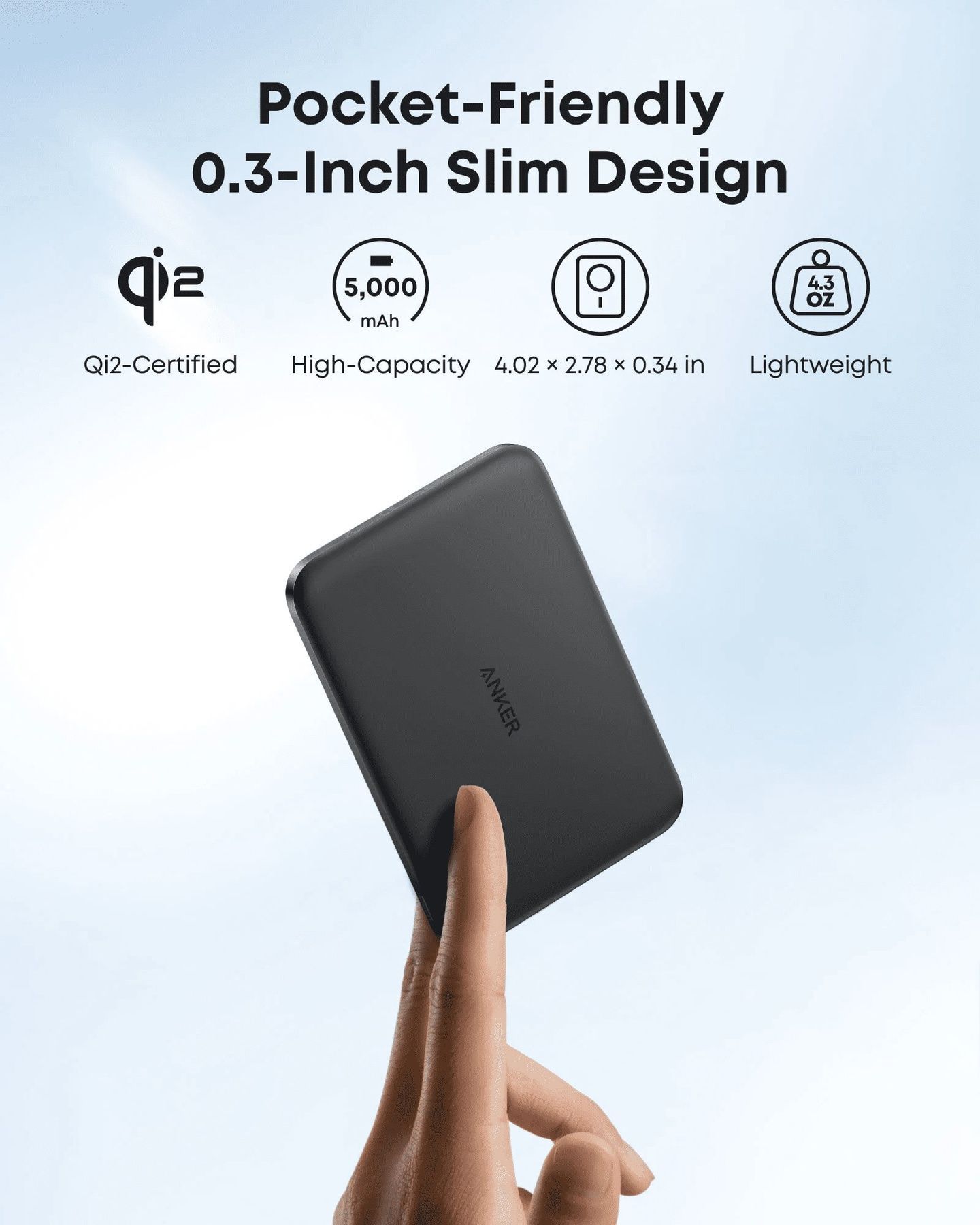 Универсальная мобильная батарея Anker Nano MagGo Slim 5000mAh 20W Black (A1665H11) Anker купить в Украине
