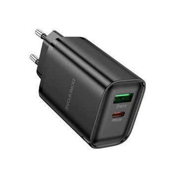 СЗУ BOROFONE BA87A 110-240V, PD65W+Q3.0, USB+Type-C, 65W, Black, Bох Borofone купить в Украине