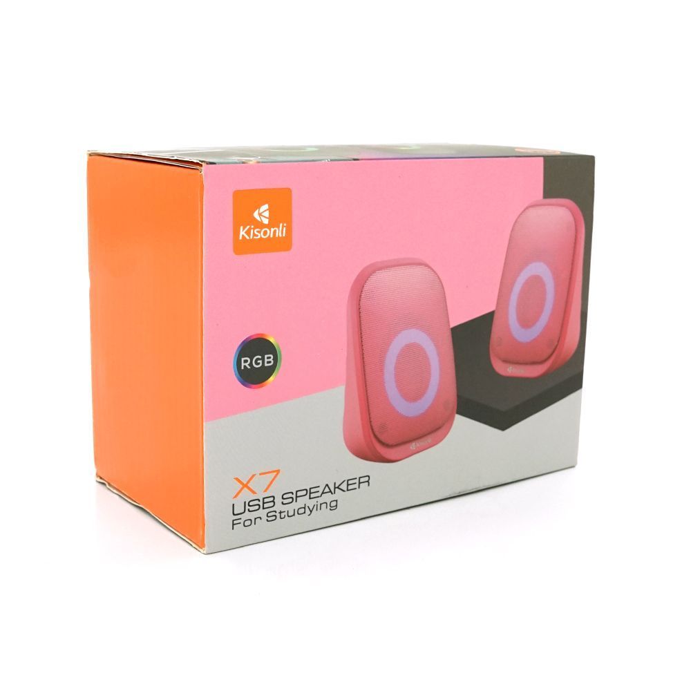 Колонки 2.0 Kisonli X7 для ПК та ноутбука, USB + 3.5mm, 2x3W, 20Hz-20KHz, Black KISONLI купити в Україні