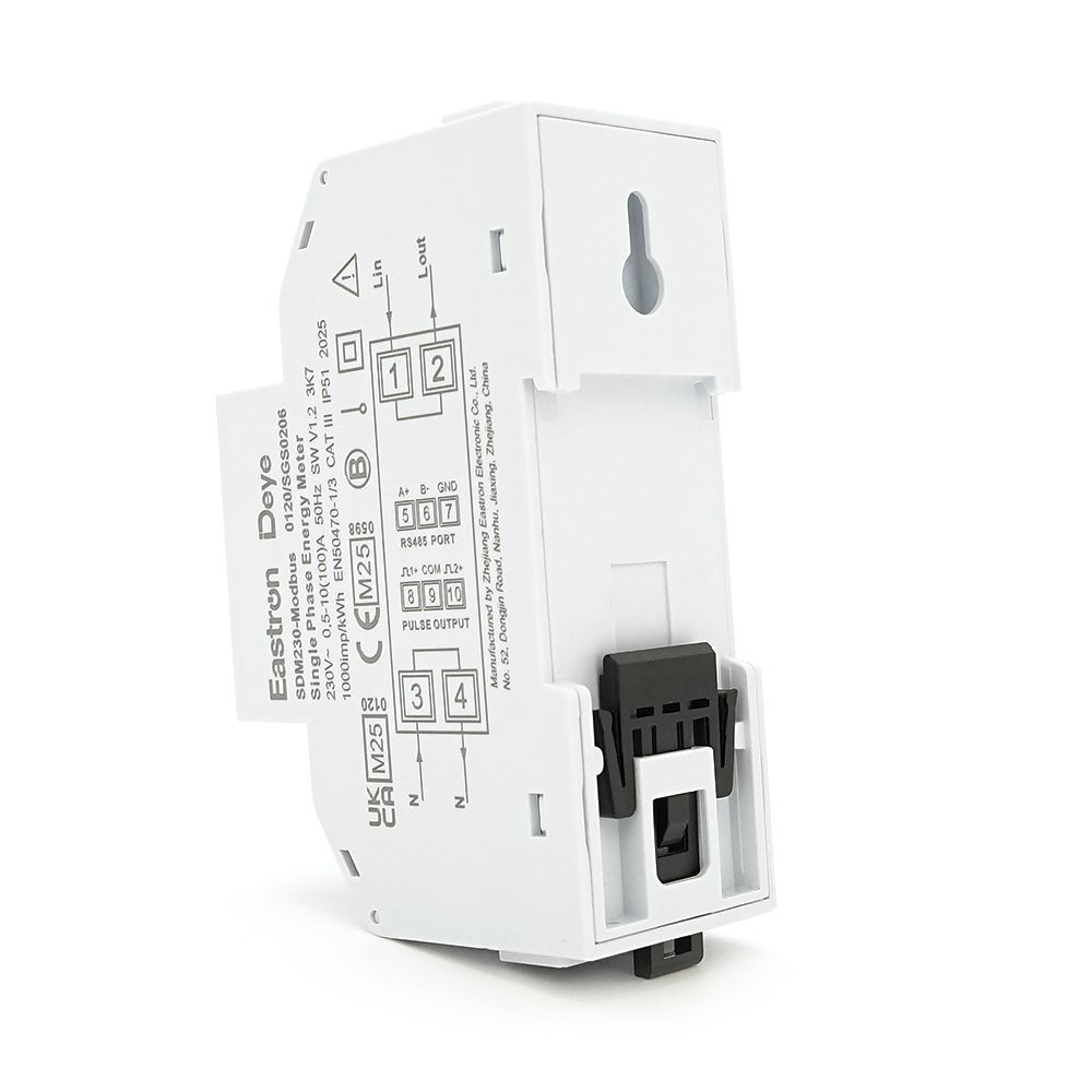 Однофазний електронний лічильник Donghong SDM230 Modbus V1, 2P / 230V / 0.5-10(100)A / 50-60Gz на DIN-рейку, LCD, RS485 Voltronic купити в Україні