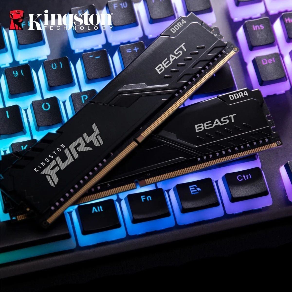 Модуль пам'яті Kingston FURY Beast Black DDR4-3200 32GB (2x16GB) CL16-18-18 1.35V XMP (KF432C16BB1K2/32) Kingston FURY купити в Україні