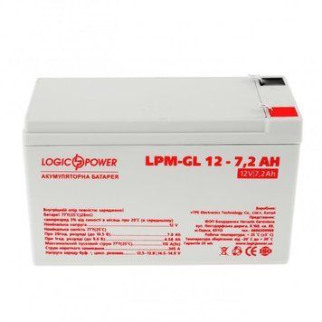 Акумуляторна батарея LogicPower 12V 7.2AH (LPM-GL 12 - 7.2 AH) GEL LogicPower купити в Україні