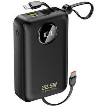 Універсальна мобільна батарея Dudao K14+ 20000mAh 22.5W Black (6977196680016) Dudao купити в Україні