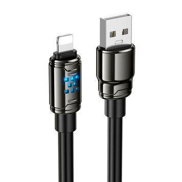 Кабель Hoco U143, Lightning-USB, 2,4A, длина 1,2м, Black, BOX HOCO купить в Украине
