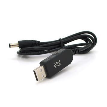 Кабель для роутера 5.5 / 2.5(5.5 / 2.1)mm(M)=> USB2.0 (Out:12V), 1м, Black, OEM Voltronic купить в Украине