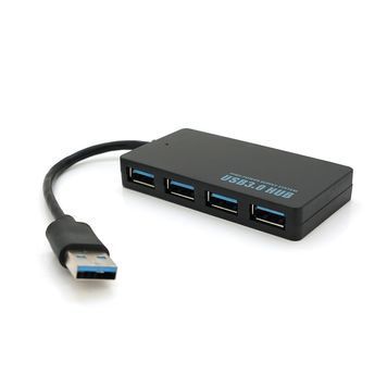 Хаб USB 3.0, 4 порти, плоский, чорний, підтримка до 2TB, кабель 0,14 м, Blister Voltronic купити в Україні