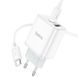 Набір СЗУ 110-240V HOCO C105A + кабель Type-C, порти: USB-C+USB, PD20W+QC3.0, кабель 1м, White, Box HOCO &mdash; фото