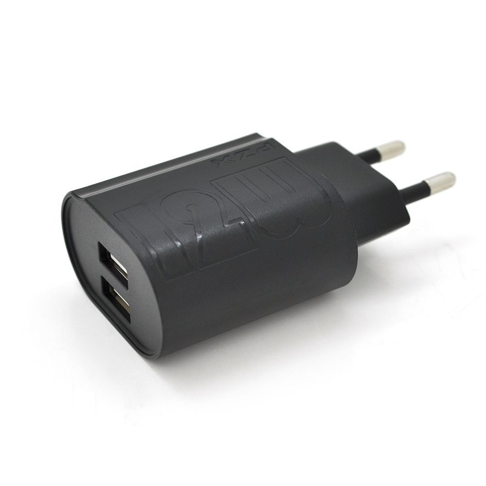 Набір 2 в 1 СЗУ With iPhone Cable 110-240V PZX P23, 2xUSB, 2,4A, Black, Blister-box PZX купити в Україні