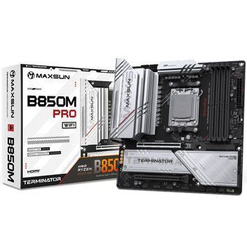 Материнська плата Maxsun MS-Terminator B850M PRO WIFI (sAM5, AMD B850, DDR5, mATX) Maxsun купити в Україні