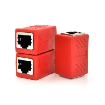 З'єднувач RJ45 8P8C мама / мама RJ45 для з'єднання кабелю, екранований, червоний, Q50 Voltronic купити в Україні