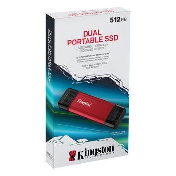Накопитель внешний SSD USB 512GB Kingston Dual Portable Red (SPSD/512GB) Kingston купить в Украине