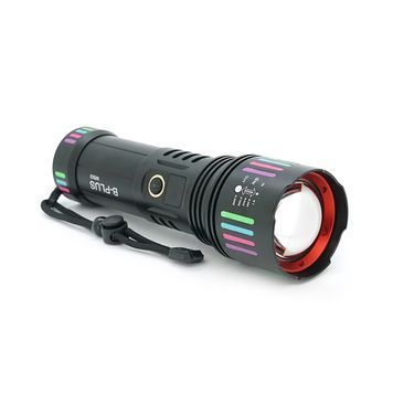 Фонарь поисковый BP-W503 LED PM60, 5 режимов, индикация заряда, питание от 3*18650, IP65, USB кабель, 230х130х70мм, 0,850кг, Black, BOX Voltronic купить в Украине