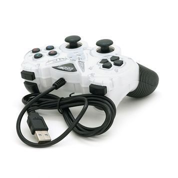 Геймпад проводной для ПК USB-908 USB 2.0 Double Shock (White), Blister Voltronic купить в Украине