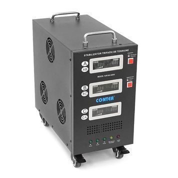 Стабілізатор напруги Conter MSER-15KVA / 12KW- 400V-V2 трифазний, сервопривід, монтажу підлоги, LED дисплей, діапазон 225-450V, AC400&plusmn;3%, колодка, 416x219x352 mm, 33.8kg Conter купити в Україні
