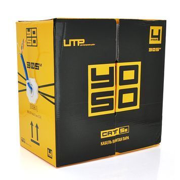 Кабель КВП 4х2х0,5мм, (UTP-cat 5E), YOSO, (CCA), для внутренных работ, blue, 305м Ritar купить в Украине