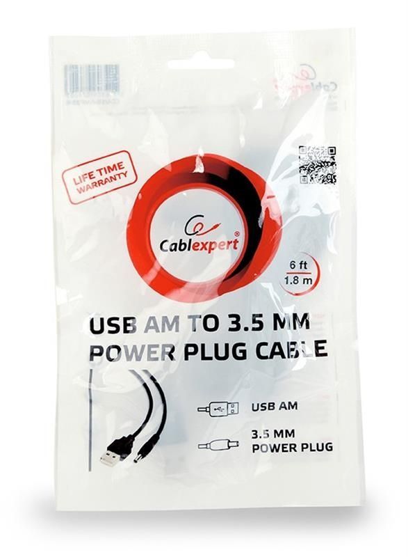 Кабель живлення Cablexpert (CC-USB-AMP35-6) USB-3.5мм, 1.8м, чорний Cablexpert купити в Україні