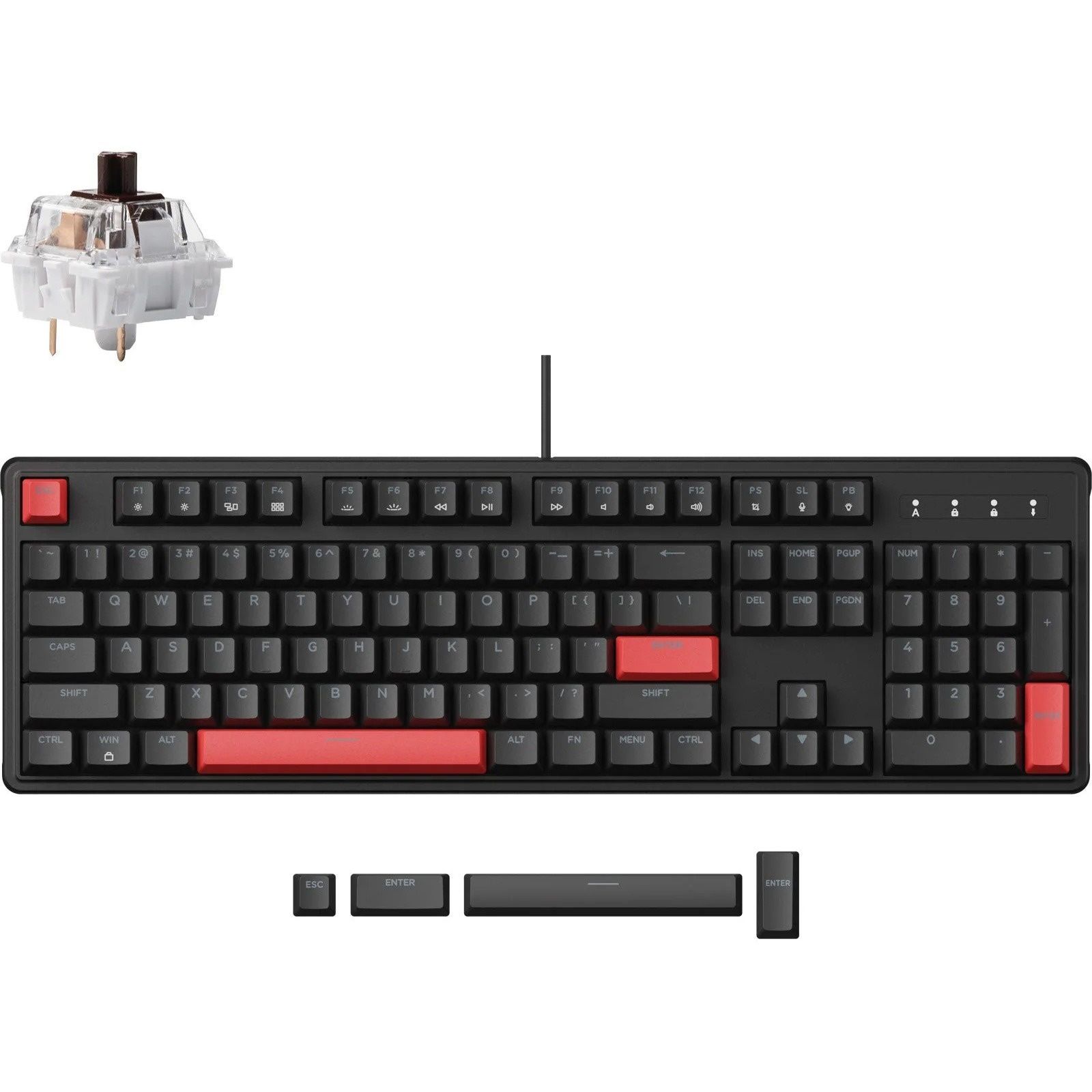 Клавіатура Lemokey X3 Keychron Mechanical Brown Switch UA Black (X3-H3-UA) Lemokey купити в Україні