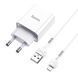 Набір СЗУ 110-240V HOCO C81A 1xUSB+ кабель Micro, 2.1A, кабель 1м, White, Blister HOCO &mdash; фото