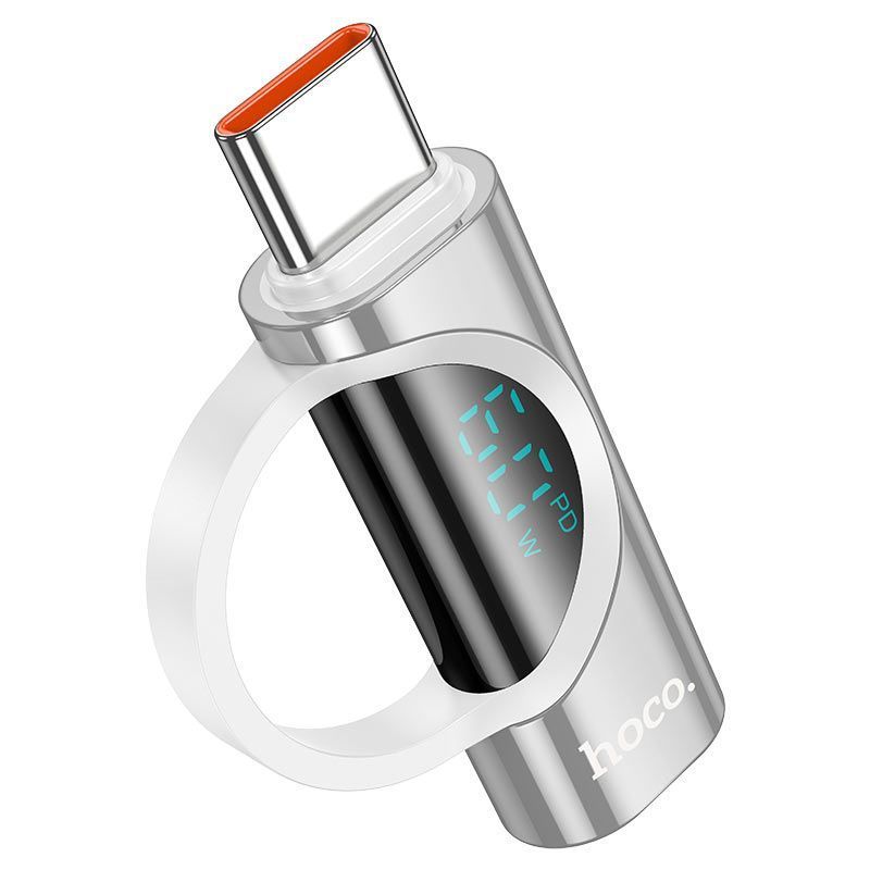 Переходник HOCO UA32A Type-C(M) => Lighting(F), 60W, индикатор мощности заряда), Silver, Box HOCO купить в Украине