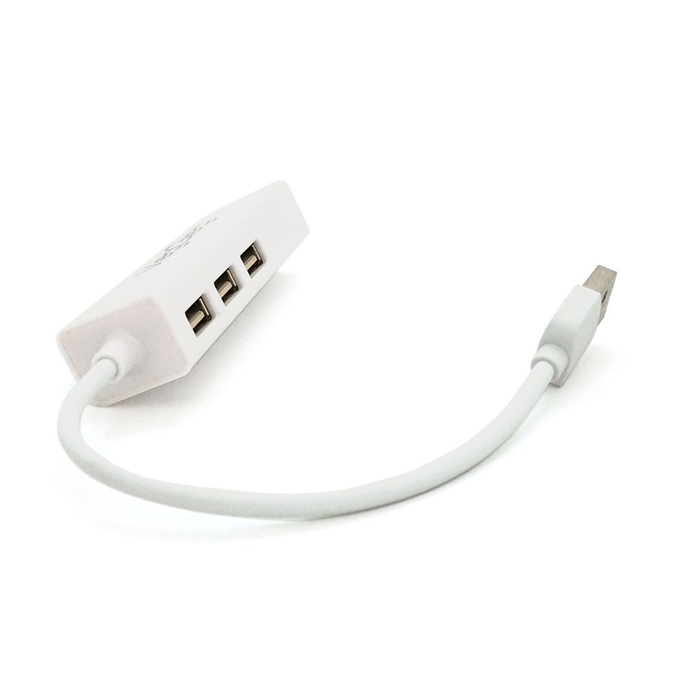 Контроллер USB 2.0 to Ethernet VEGGIEG - Сетевой адаптер 100 / 1000Mbps с проводом, RTL-8152B+FE2.2S + 3 порта USB2.0, White, Metal, Blister-Box VEGGIEG купить в Украине