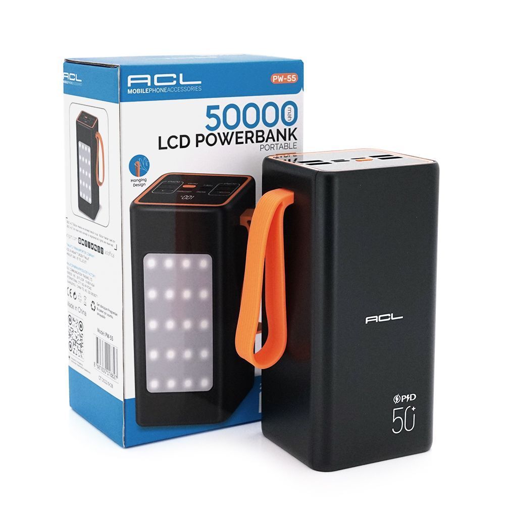 Powerbank ACL PW-55 50000mAh, PD 22.5W, 1,0 kg, Black, Blister ACL купить в Украине