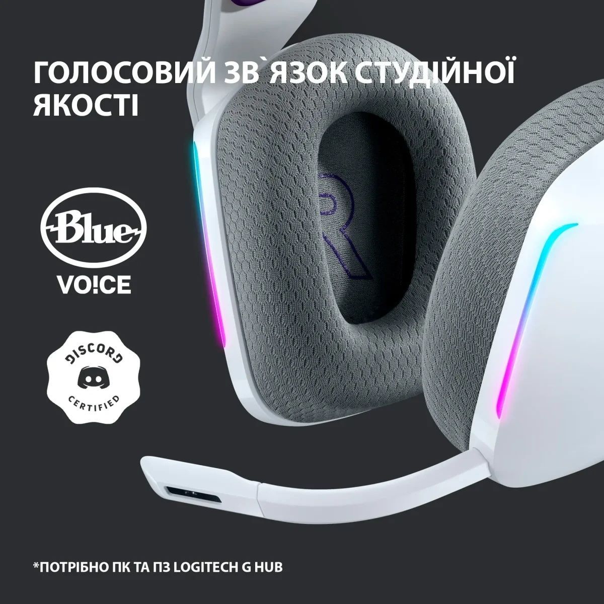 Навушники Logitech G733 Lightspeed Wireless RGB Gaming Headset White (981-000883) Logitech купити в Україні