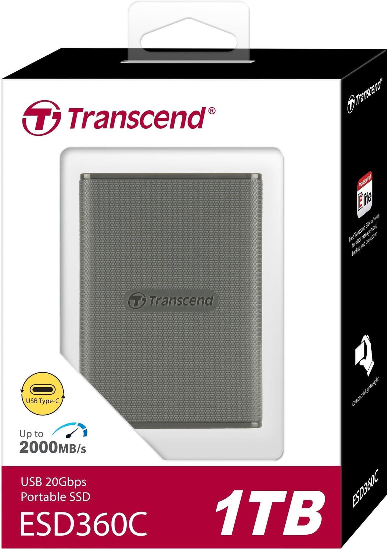 Накопитель внешний SSD USB 3.2 Gen 2 Type-C 1TB Transcend ESD360C Grey (TS1TESD360C) Transcend купить в Украине