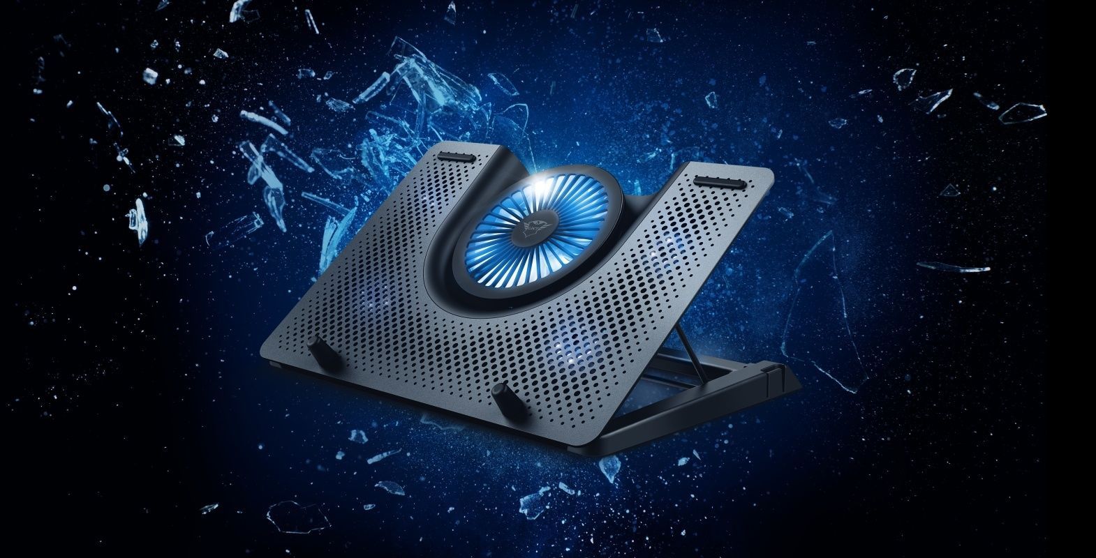 Охолоджуюча підставка для ноутбука Trust GXT 1125 Quno Blue LED 17.3" Black (23581) Trust купити в Україні