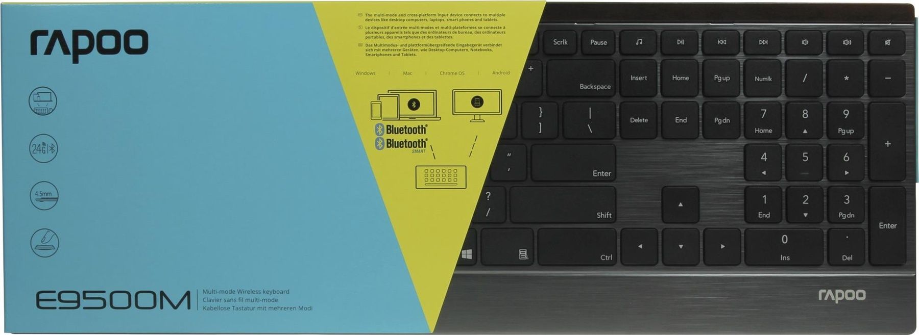 Клавіатура бездротова Rapoo E9500M Wireless Black Rapoo купити в Україні