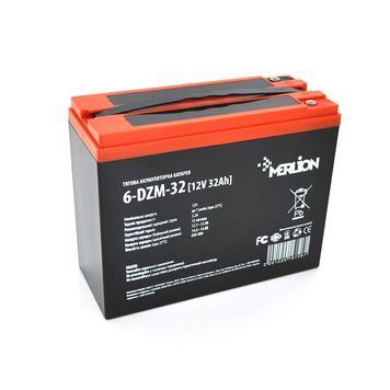 Тягова акумуляторна батарея AGM MERLION 6-DZM-32, 12V 32Ah M5 (218x95x175мм), 9,5 кг. Q2 MERLION купити в Україні