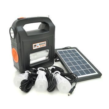 Переносний ліхтар RT910BT+Solar, 1+1 режим, Радіо+ Bluetooth колонка, вбудований аккум, 3 лампочки 3W, USB вихід, Black / Orange Voltronic купити в Україні