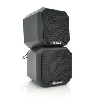 Колонки 2.0 Kisonli KS-02, для ПК і ноутбука, USB + 3.5mm, 2x3W, 20Hz- 20KHz, Black, BOX, Q50 KISONLI купити в Україні