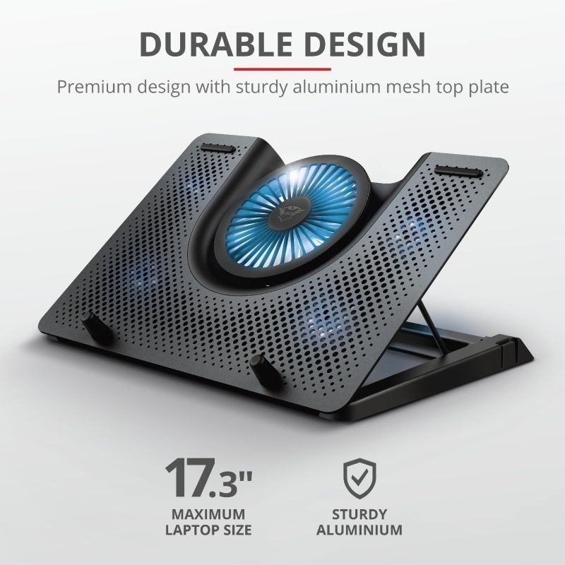 Охолоджуюча підставка для ноутбука Trust GXT 1125 Quno Blue LED 17.3" Black (23581) Trust купити в Україні