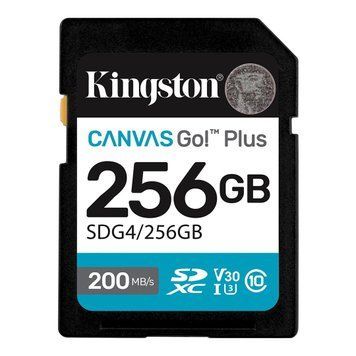 Карта пам&rsquo;яті SDXC 256GB UHS-I/U3 Class 10 Kingston Canvas Go! Plus R200/W160MB/s (SDG4/256GB) Kingston купити в Україні