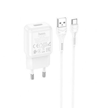Набор СЗУ 110-240V HOCO C96A+ кабель Type-C, 1xUSB, 2.1A, кабель 1м, White, Blister HOCO купить в Украине
