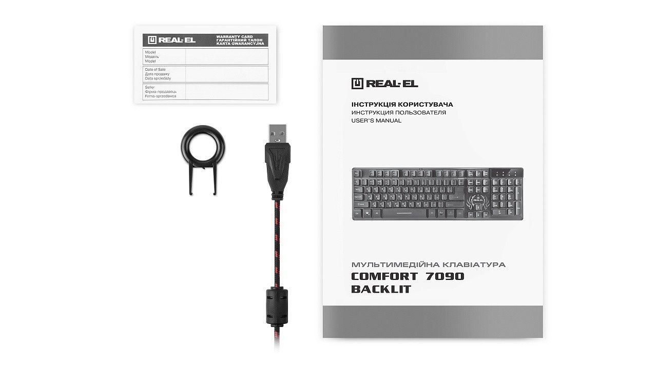 Клавіатура REAL-EL Comfort 7090 Backlit Black (EL123100031) REAL-EL купити в Україні