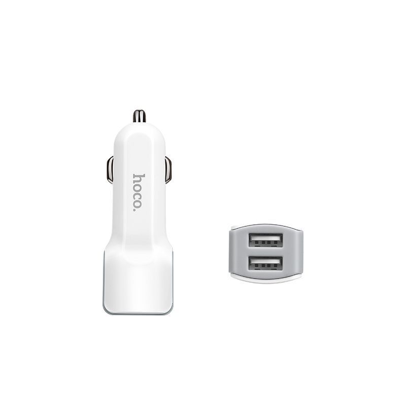 АЗУ 12-24V HOCO Z23, 2xUSB, 12W, White, Box HOCO купити в Україні