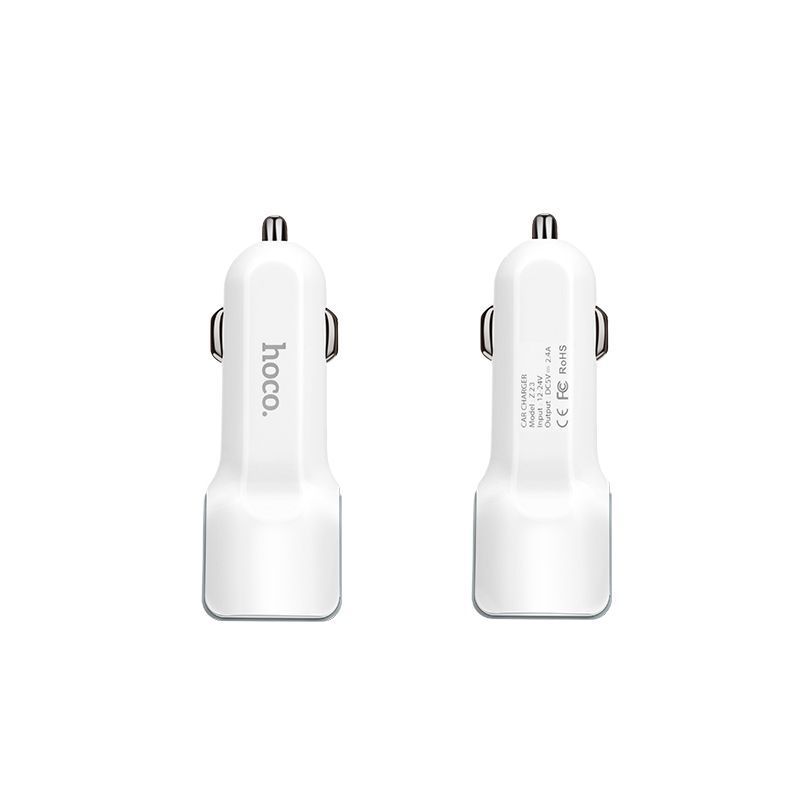 АЗУ 12-24V HOCO Z23, 2xUSB, 12W, White, Box HOCO купити в Україні